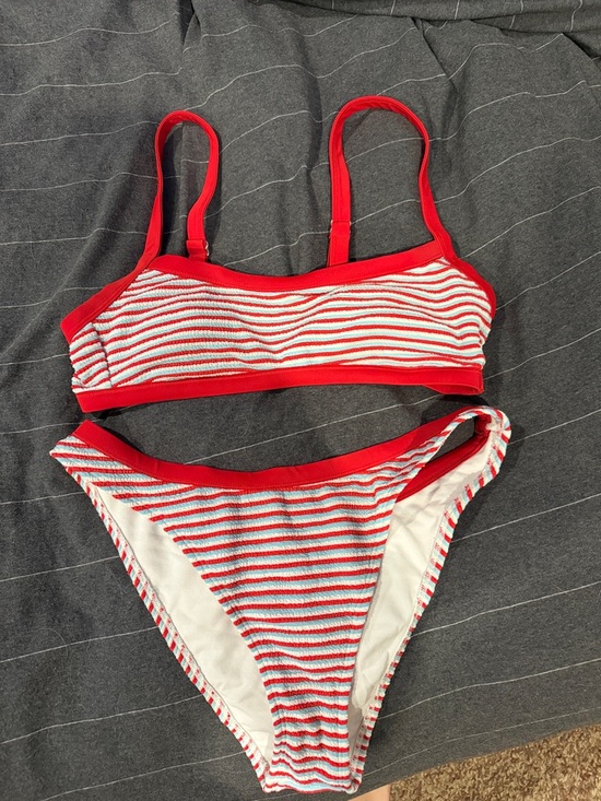 wild fable Other - wild fable Red and White Striped Bikini Set